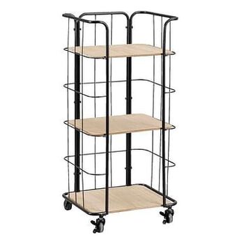 Leen Bakker Bakkerskast Olaf smal - zwart/naturel - Leen Bakker aanbieding