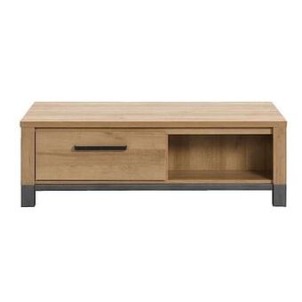 Leen Bakker Salontafel Finn - licht eikenkleur - 39x118x67 cm - Leen Bakker aanbieding