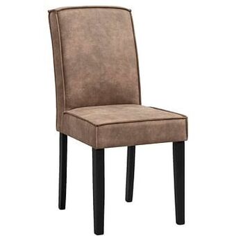 Leen Bakker Eetkamerstoel Roan - lederlook - taupe - Leen Bakker aanbieding