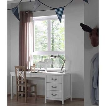 Leen Bakker Vipack kinderbureau Lewis - wit - 75x150x70 cm - Leen Bakker aanbieding