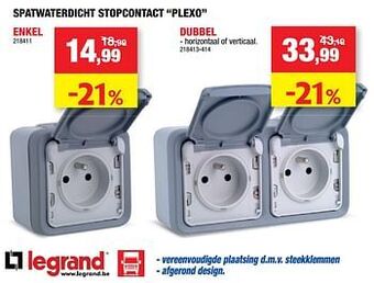 Hubo Spatwaterdicht stopcontact plexo enkel aanbieding