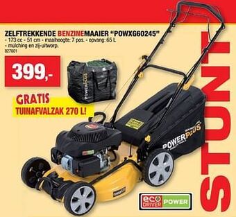Hubo Powerplus zelftrekkende benzinemaaier powxg60245 aanbieding