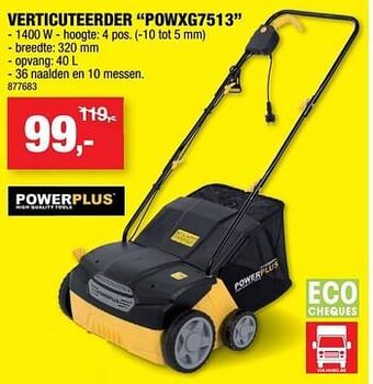 Hubo Powerplus verticuteerder powxg7513 aanbieding