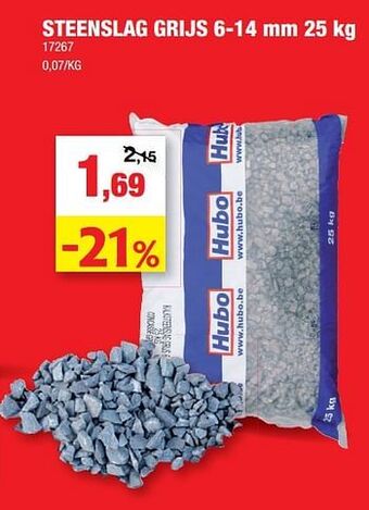 Hubo Steenslag grijs aanbieding