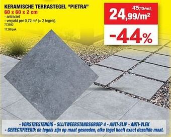 Hubo Keramische terrastegel pietra aanbieding