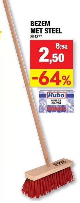 Hubo Bezem met steel aanbieding