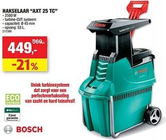 Hubo Bosch hakselaar axt 25 tc aanbieding
