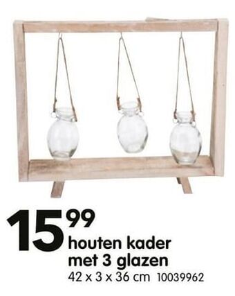 Yess Houten kader met 3 glazen aanbieding