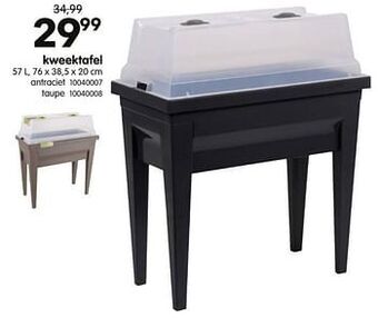 Yess Kweektafel antraciet aanbieding