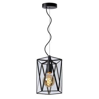 Leen Bakker Lucide hanglamp Fern 1 - zwart - Leen Bakker aanbieding