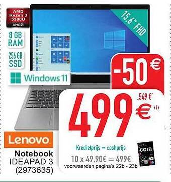 Cora Lenovo Notebook Ideapad 3 aanbieding