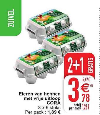 Cora Eieren Van Hennen Met Vrije Uitloop Cora aanbieding