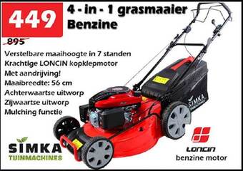 iTEK 4-in-1 Grasmaaier Benzine aanbieding