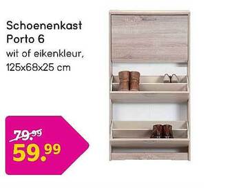 Leen Bakker Schoenenkast Porto 6 aanbieding