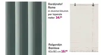Leen Bakker Gordijnstof Rome Rolgordijn Bamboe aanbieding