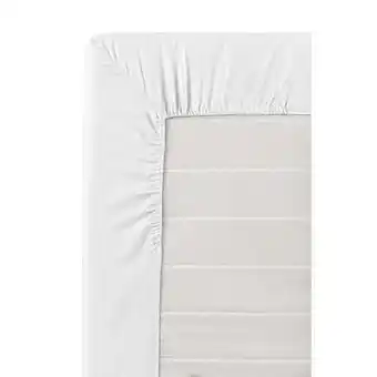 Leen Bakker Hoeslaken topdekmatras percale katoen - wit - 90x220 cm - Leen Bakker aanbieding