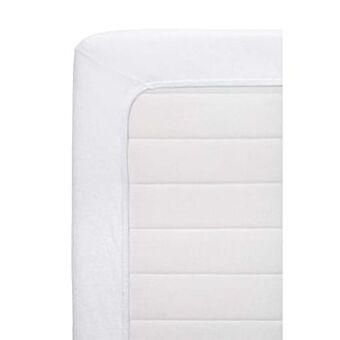 Leen Bakker Hoeslaken badstof - wit - 140x200 cm - Leen Bakker aanbieding