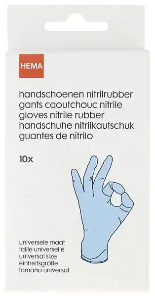 HEMA HEMA Wegwerphandschoenen Nitrilrubber - 10 Stuks aanbieding