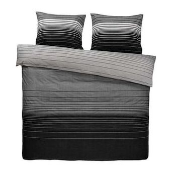 Leen Bakker Comfort dekbedovertrek Stockholm - antraciet - 240x200/220 cm - Leen Bakker aanbieding