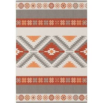 Leen Bakker Tapijt Sekoma - rood/grijs - 160x230 cm - Leen Bakker aanbieding