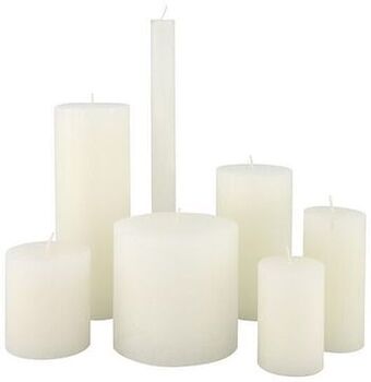 HEMA HEMA Rustieke Kaarsen Wit (wit) aanbieding