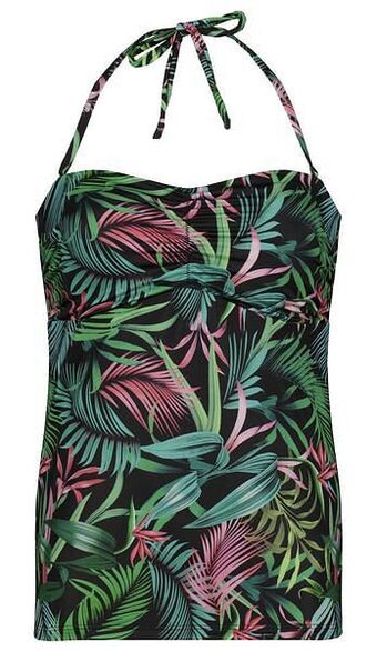 HEMA HEMA Dames Tankinitop Strapless Corrigerend - Flower Zwart (zwart) aanbieding