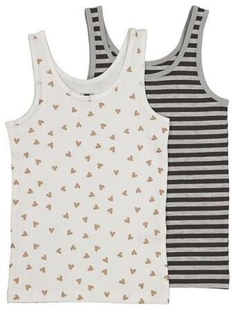 HEMA 2-pak Kinderhemden Glitter Gebroken Wit (gebroken wit)