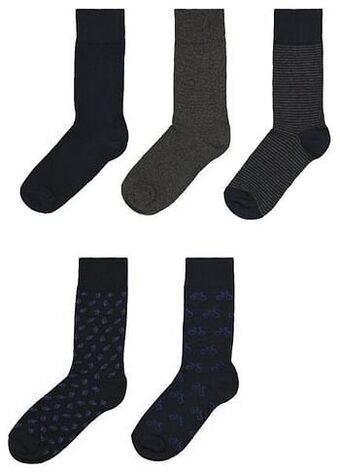 HEMA HEMA Herensokken Fietsen - 5 Paar Donkerblauw (donkerblauw) aanbieding