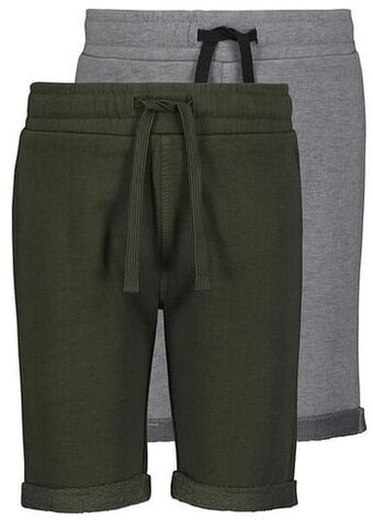 HEMA HEMA Kindershorts - 2 Stuks Legergroen (legergroen) aanbieding