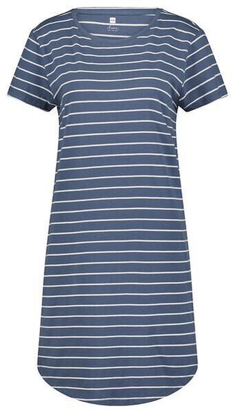 HEMA HEMA Dames Nachthemd Katoen Strepen Grijsmelange (grijsmelange) aanbieding