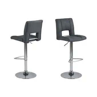 Leen Bakker Barkruk Husas - donkergrijs/chroom (2 stuks) - Leen Bakker aanbieding