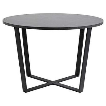 Leen Bakker Eetkamertafel Alma - zwart - 75xØ110 cm - Leen Bakker aanbieding