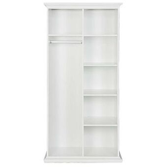 Leen Bakker Kleerkast Fleur 2-deurs - wit - 201x96x61 cm - Leen Bakker aanbieding