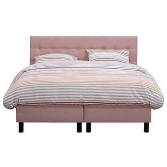 Leen Bakker Boxspring Narvik - roze - 140x200 cm - Leen Bakker aanbieding