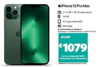 Base Apple iphone 13 pro max aanbieding