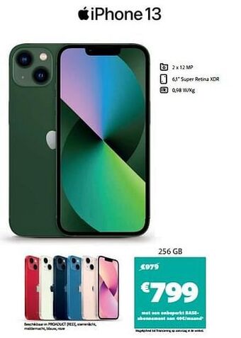 Base Apple iphone 13 256 gb aanbieding