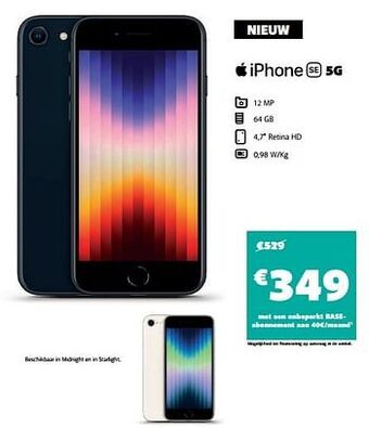 Base Apple iphone se 5g aanbieding