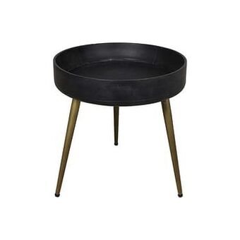 Leen Bakker HSM Collection bijzettafel Ventura - zwart/goudkleur - 42xø40 cm - Leen Bakker aanbieding