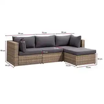 Leen Bakker Le Sud modulaire loungeset Dordogne - taupe/donkergrijs - 4-delig - Leen Bakker aanbieding