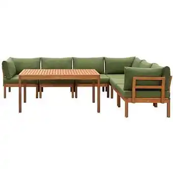 Leen Bakker Le Sud modulaire loungeset Orleans V1 - donkergroen - 7-delig - Leen Bakker aanbieding