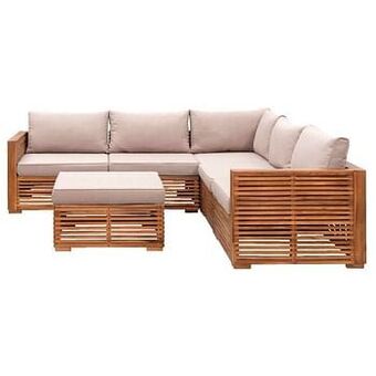 Leen Bakker Le Sud loungeset Cèvennes 6-delig - bruin - incl. Brest kussens taupe - V4 - Leen Bakker aanbieding