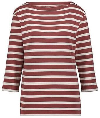 HEMA HEMA Dames T-shirt Cara Boothals Strepen (rood) aanbieding