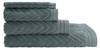 HEMA HEMA Handdoeken - Hotel Extra Zwaar Zigzag Groen Zeegroen (zeegroen) aanbieding