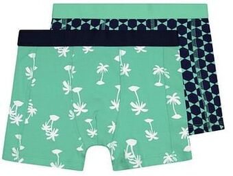 HEMA HEMA Kinderboxers Palmbomen - 2 Stuks Mintgroen (mintgroen) aanbieding