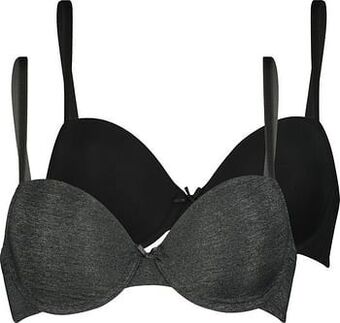HEMA HEMA Voorgevormde Bh Met Beugel - 2 Stuks Grijsmelange (grijsmelange) aanbieding