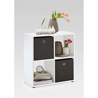 Leen Bakker Roomdivider Mega 4 vakken - wit - 70.1x71,5x33 cm - Leen Bakker aanbieding
