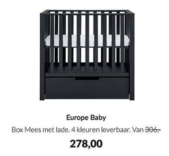 BabyPark Europe baby box mees met lade aanbieding