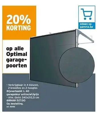 GAMMA Garagedeur antraciet-grijs aanbieding