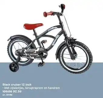Kinderfietsen black cruiser 12 inch
