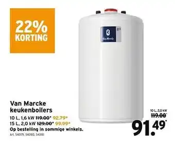 GAMMA Van marcke keukenboilers aanbieding